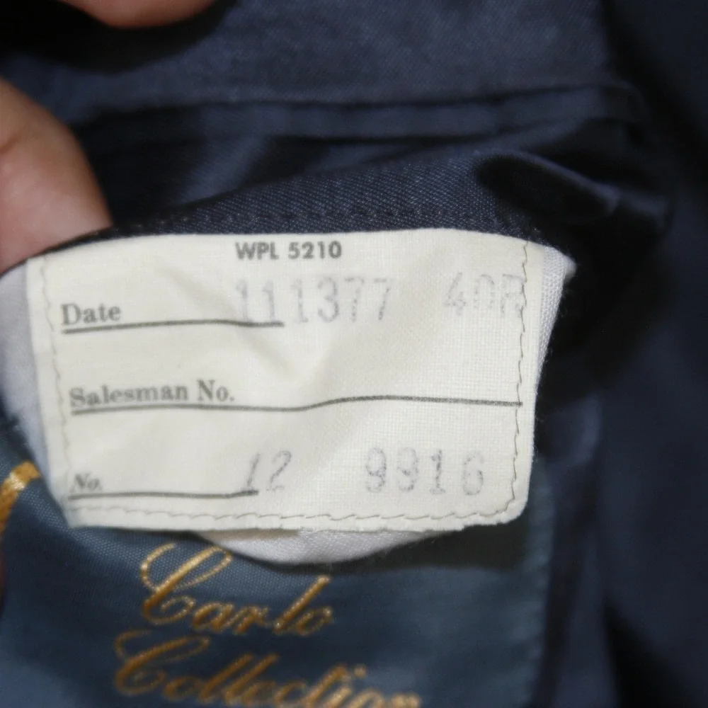 Carlo Collection Richman Mens Navy Blue Wool Blend Suit Jacket Blazer‎ Size 40R